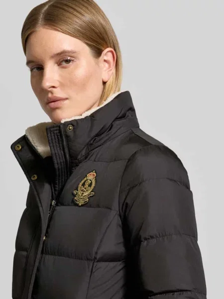 Płaszcz pikowany o kroju regular fit z odpinanym kapturem Lauren Ralph Lauren czarny