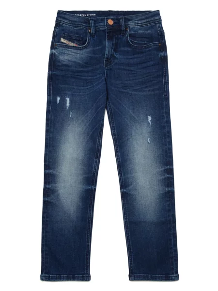 Jeansy straight leg dziecięce Diesel niebieskie
