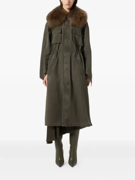 Kołnierzykowy parka Blumarine zielona