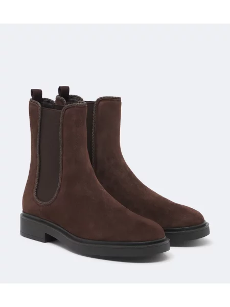 Botine chelsea Aquazzura din piele de căprioară maro