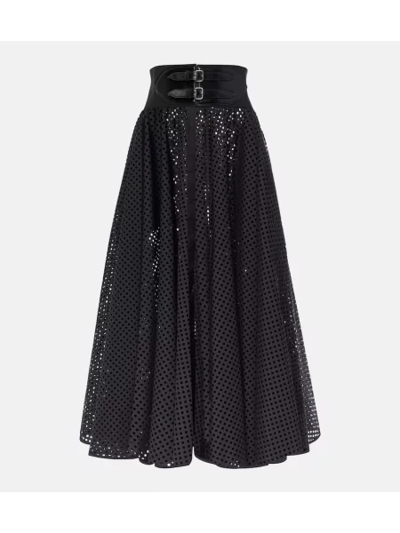 Fustă midi Alaïa până la genunchi negru