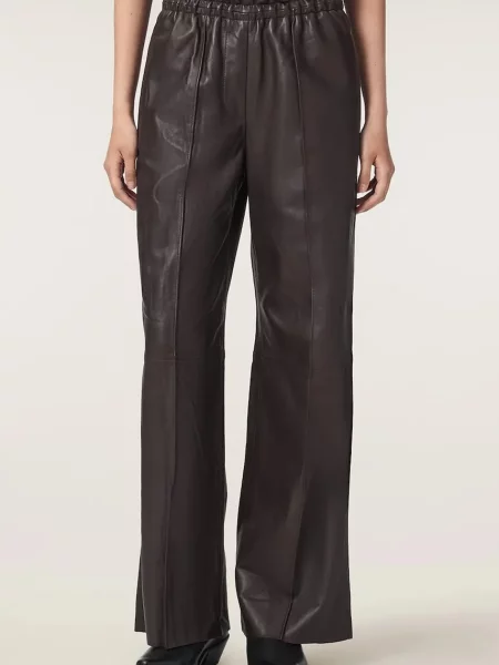 AllSaints kalhoty kožené FRAN hnědé
