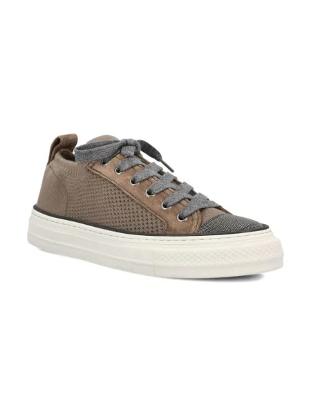 Sneakersy Brunello Cucinelli sznurowane brązowe