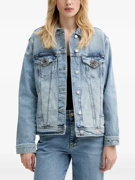 Geacă de blugi Guess cu model floral albastru