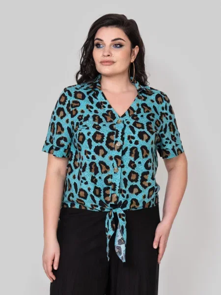 Блуза All Posa віскоза/модал бірюзовий