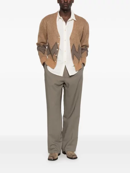Cardigan Second/layer cu imprimeu geometric maro