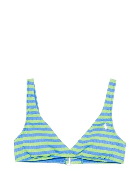 Bikini Polo Ralph Lauren cu dungi cu broderie albastru