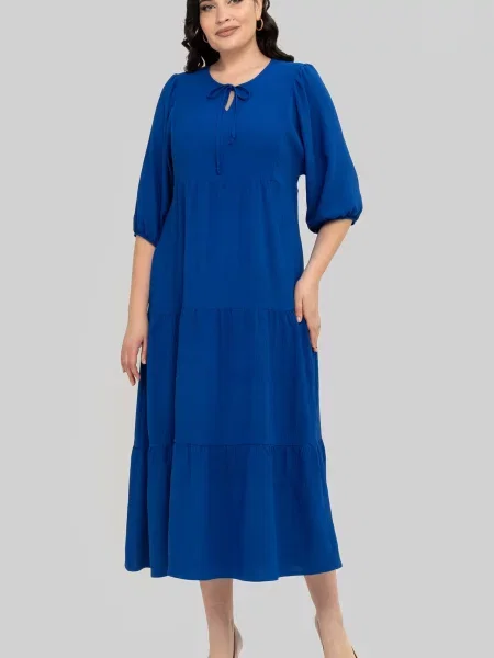 Платье миди All Posa синее