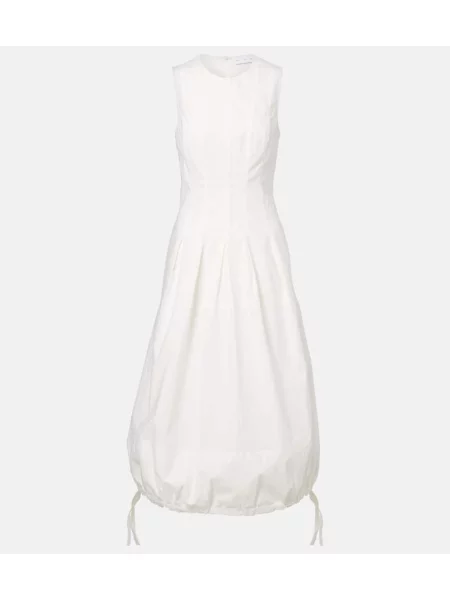 Rochie midi Proenza Schouler până la genunchi din poplin de costum alb