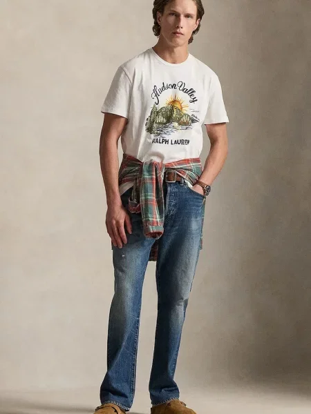 Tričko Polo Ralph Lauren s aplikací béžová
