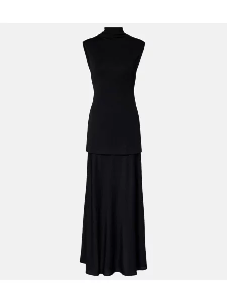 Rochie maxi Jil Sander tricotate de costum negru