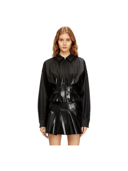 Koszula dżinsowa Diesel wełniana czarna