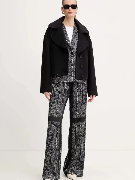 Пальто з додаванням вовни Just Cavalli чорний