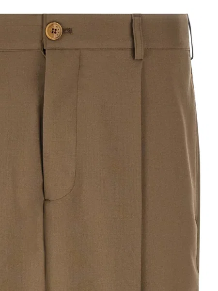 Pantaloni Marni plisate maro