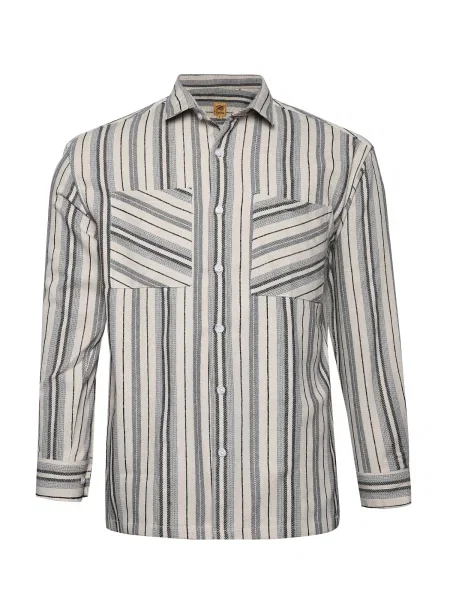 Campus Sutra Srajca Zibiah svetlo bež / svetlo siva črna