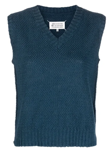 Vestă Maison Margiela tricotate albastru