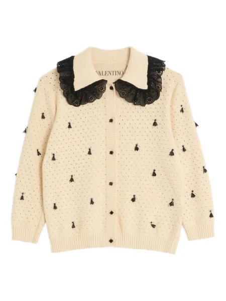 Gulerat cardigan Valentino Garavani cu broderie