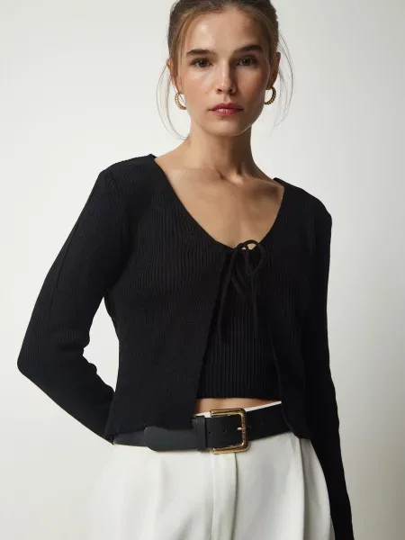 Happiness İstanbul Geacă tricotată negru