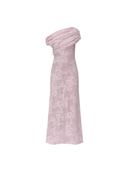 Sukienka midi Self-portrait koronkowa różowa