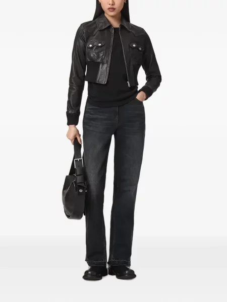 Geanta de piele Allsaints negru
