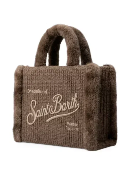 Πλεκτή τσάντα shopper Mc2 Saint Barth καφέ
