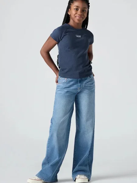 Levi's дънки wide leg за деца HIGH RISE BAGGY синьо