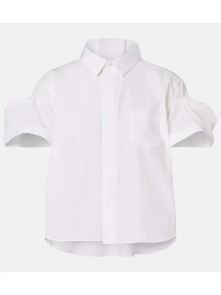 Top Sacai popelinowy biały