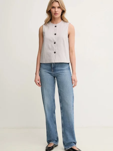 Безрукавка MAX&Co. однобортна сірий