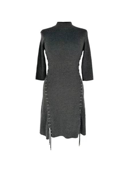 Rochie Maje cu șireturi tricotate gri