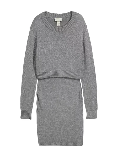 Bonprix Rochie tricotat amestecat gri
