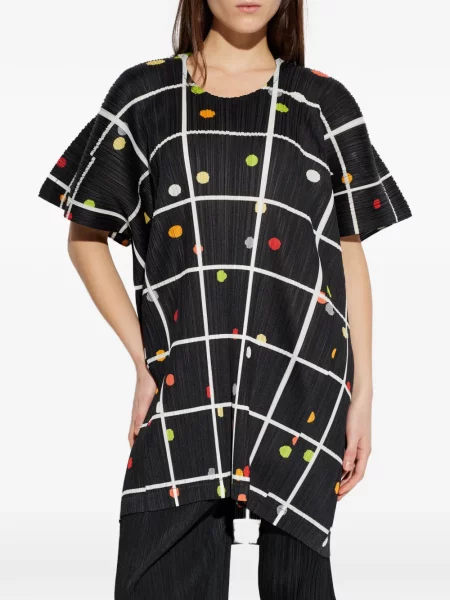 Odgovarati haljina Pleats Please Issey Miyake na točke crna