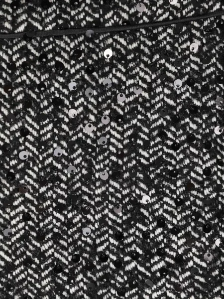 Fusta mini Ermanno Firenze cu paiete cu model herringbone negru