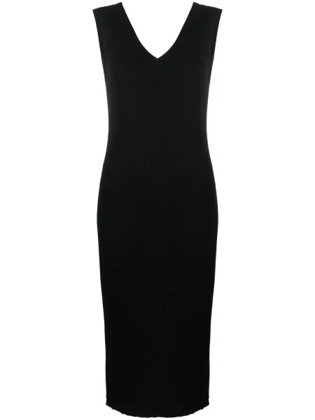 Dzianinowa sukienka midi Moncler do kolan garniturowa czarna