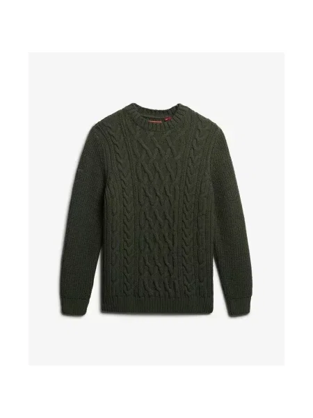 Sweter w warkocze Superdry Jacob zielony