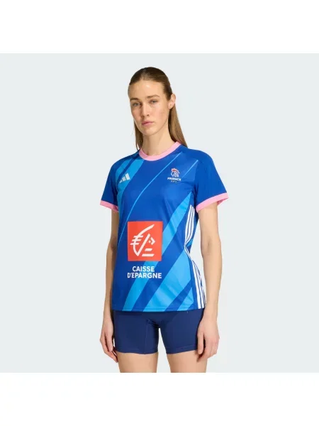 Koszulka Adidas z dżerseju niebieska