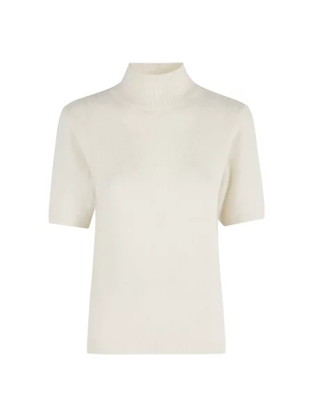 Sweter A.p.c. z wysokim kołnierzem z krótkim rękawem biały