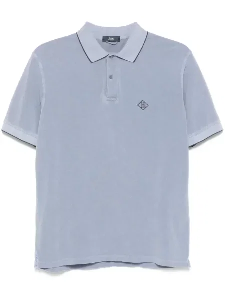Polo Herno cu broderie albastru