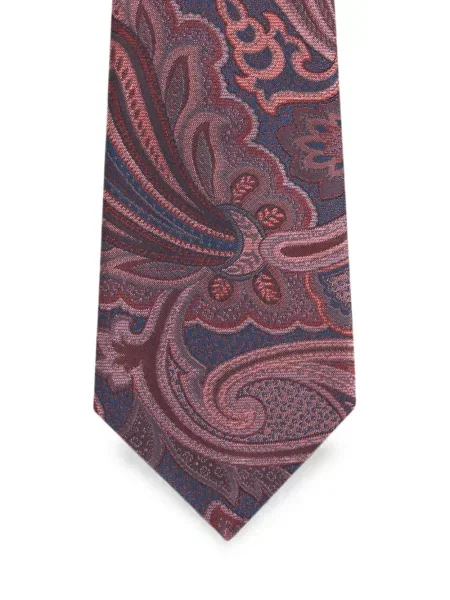Cravată Etro de mătase cu model paisley roșu