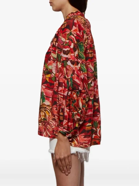 Cămașă Chufy cu model floral cu imagine lungă roșu