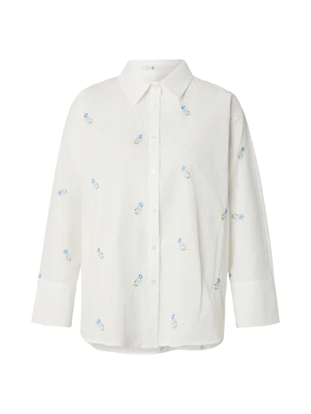 Hailys Bluză albastru deschis / kaki alb