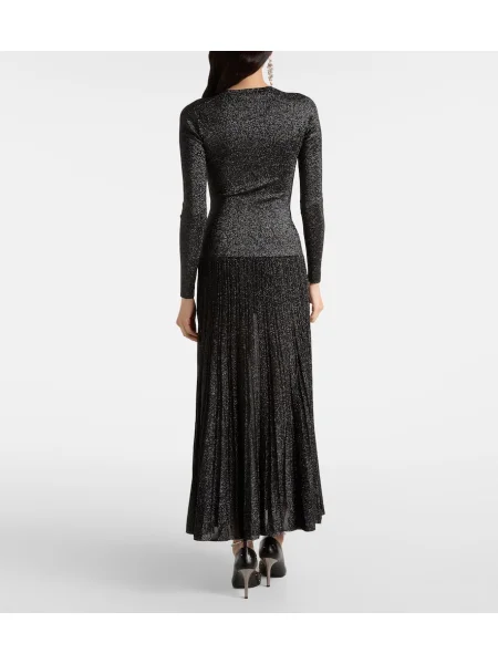 Rochie maxi Isabel Marant plisată de costum argintiu