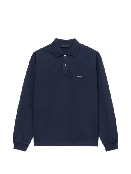 Lung tricou polo Prada albastru
