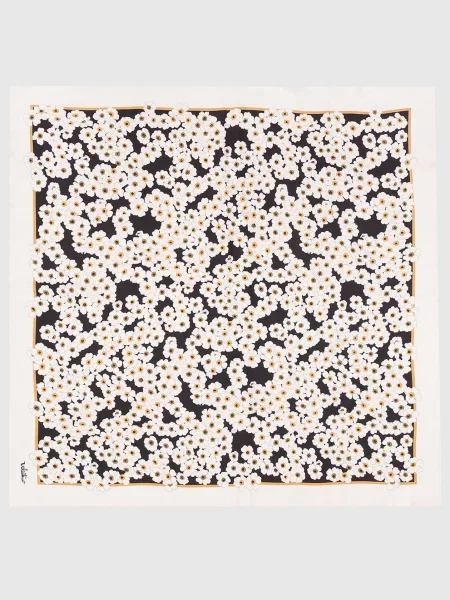 Хустка із шовку в квітковий принт Valentino біла