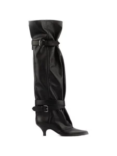 Botine Elena Iachi cu cataramă cu bretele negru