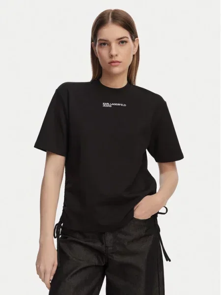 KARL LAGERFELD JEANS Marškinėliai / balta juoda
