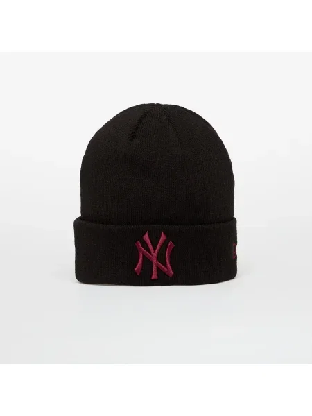 New Era Knit Medium MLB League Essential Beanie New York Yankees Black/ Frosted Burgundy Universal negru