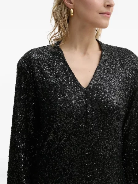 Rochie mini Bruuns Bazaar cu mâneci trei sferturi de costum negru
