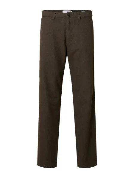SELECTED Pantaloni eleganți SLHMILES închis maro