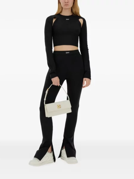 Decupat top Off-white alb