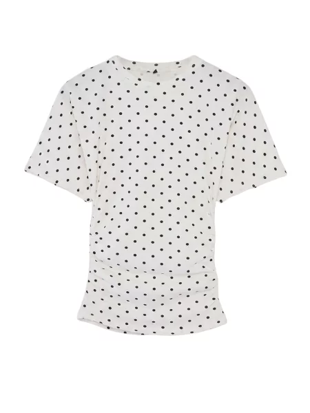 Trendyol Tricou negru / murdar alb